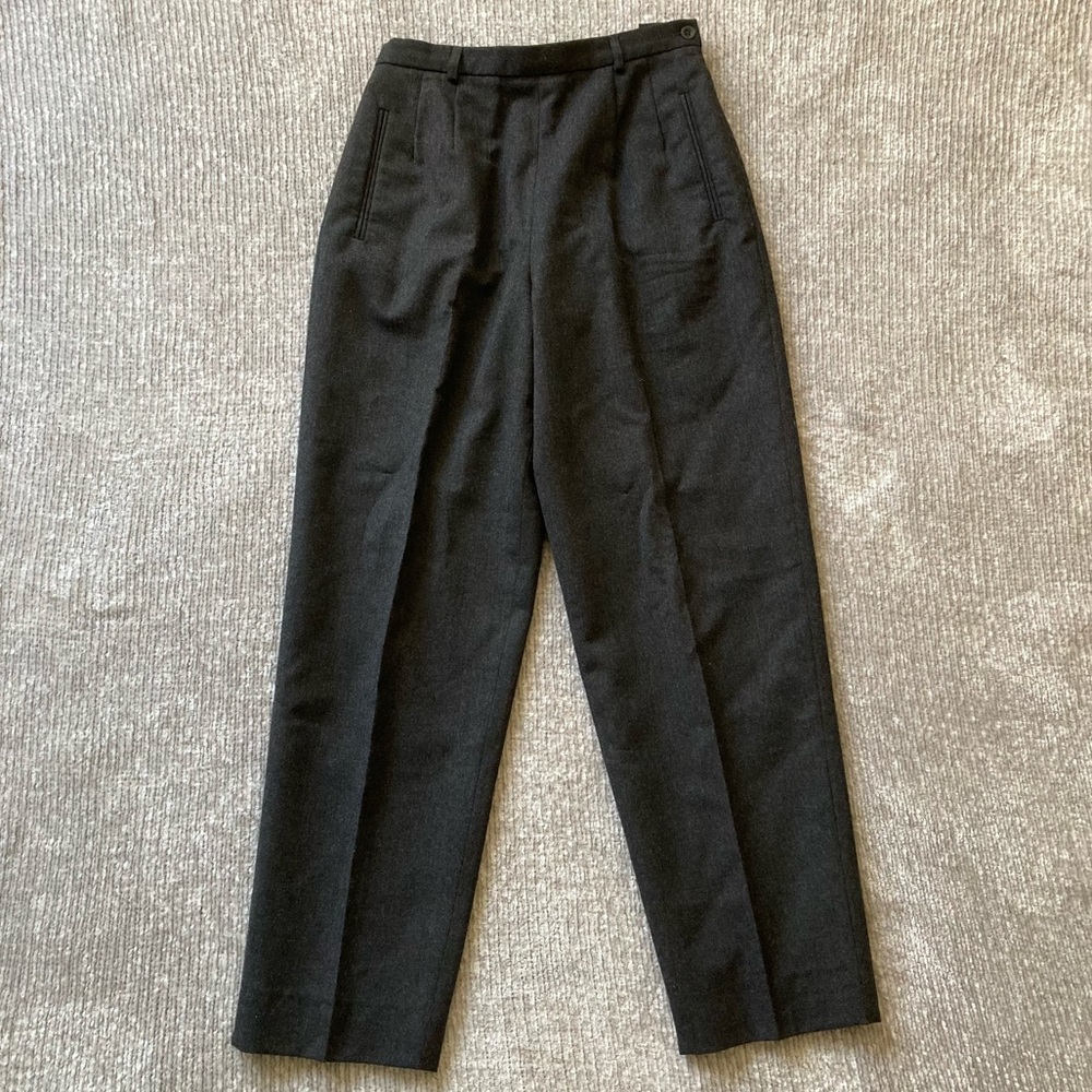 Talbots 100% Wool Women’s Trousers Size 6 Gray Office Classic Side Zip USA